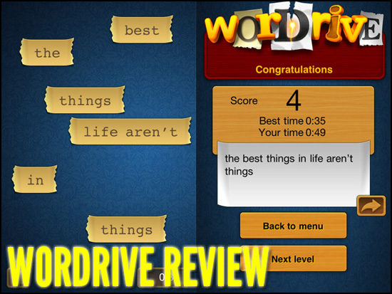 Decipher Famous Quotes: Wordrive (iPhone) Game Review