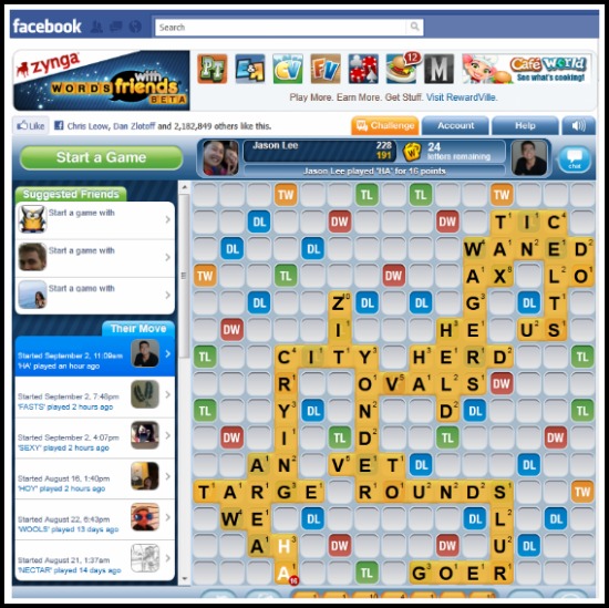 Words with Friends for facebook